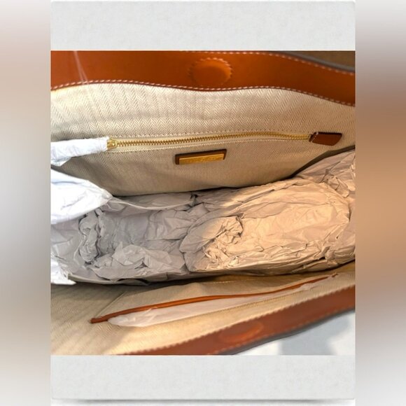 Tory Burch Metal Miller Slouchy Hobo With Long Strap Brown With Gold Hardware - Picture 12 of 16